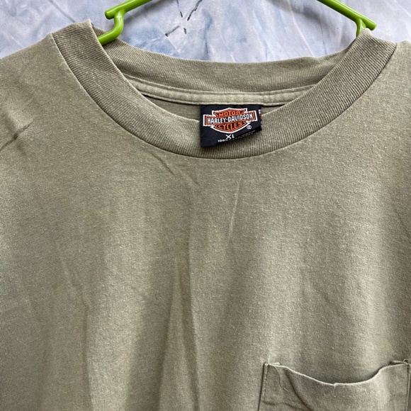VTG 2000 Harley Davidson Mens Tee Size XL Olive Green South Seas Harley Hawaii - Picture 4 of 7